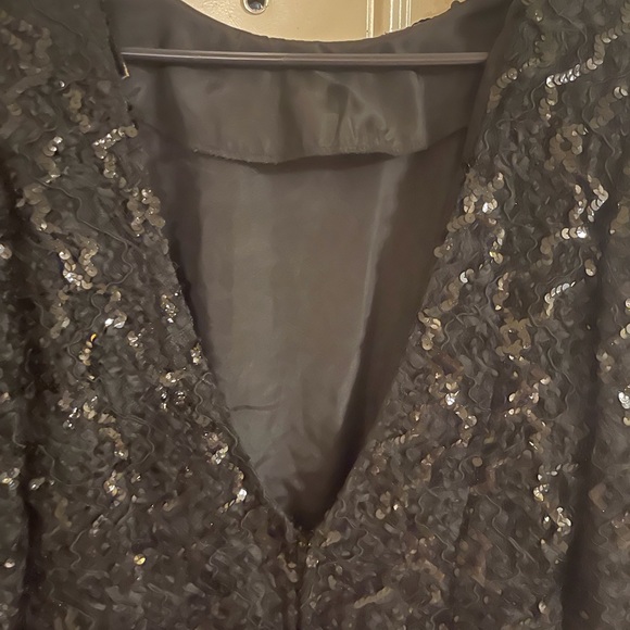 H W Collections black sequin dress size 12 - Picture 4 of 9